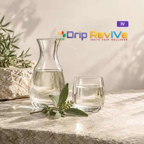 Myers illustrative service photograph with the Drip RevIVe logo