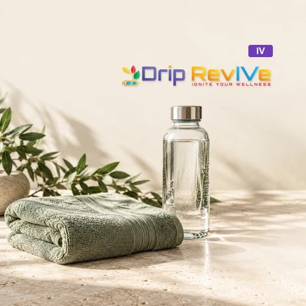 Athlete Recovery illustrative service photograph with the Drip RevIVe logo