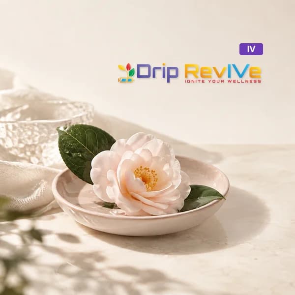 Beauty and Youth illustrative service photograph with the Drip RevIVe logo
