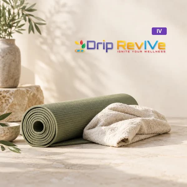 Fat burner illustrative service photograph with the Drip RevIVe logo