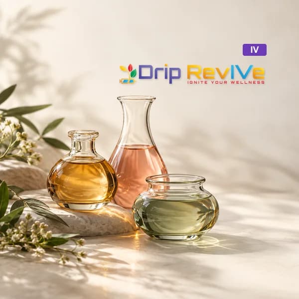 Infuvite Drip illustrative service photograph with the Drip RevIVe logo