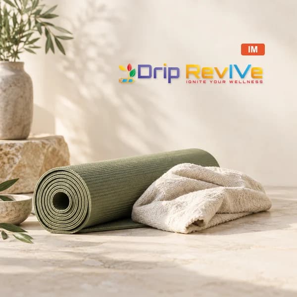 Lipo Dissolve Push illustrative service photograph with the Drip RevIVe logo and IM badge